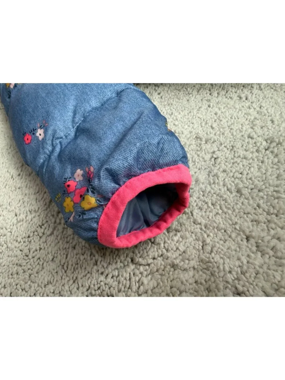 Baby Gap Girls Size 6-12 Months Infant Floral Bunting Fleece Lined Snow Suit